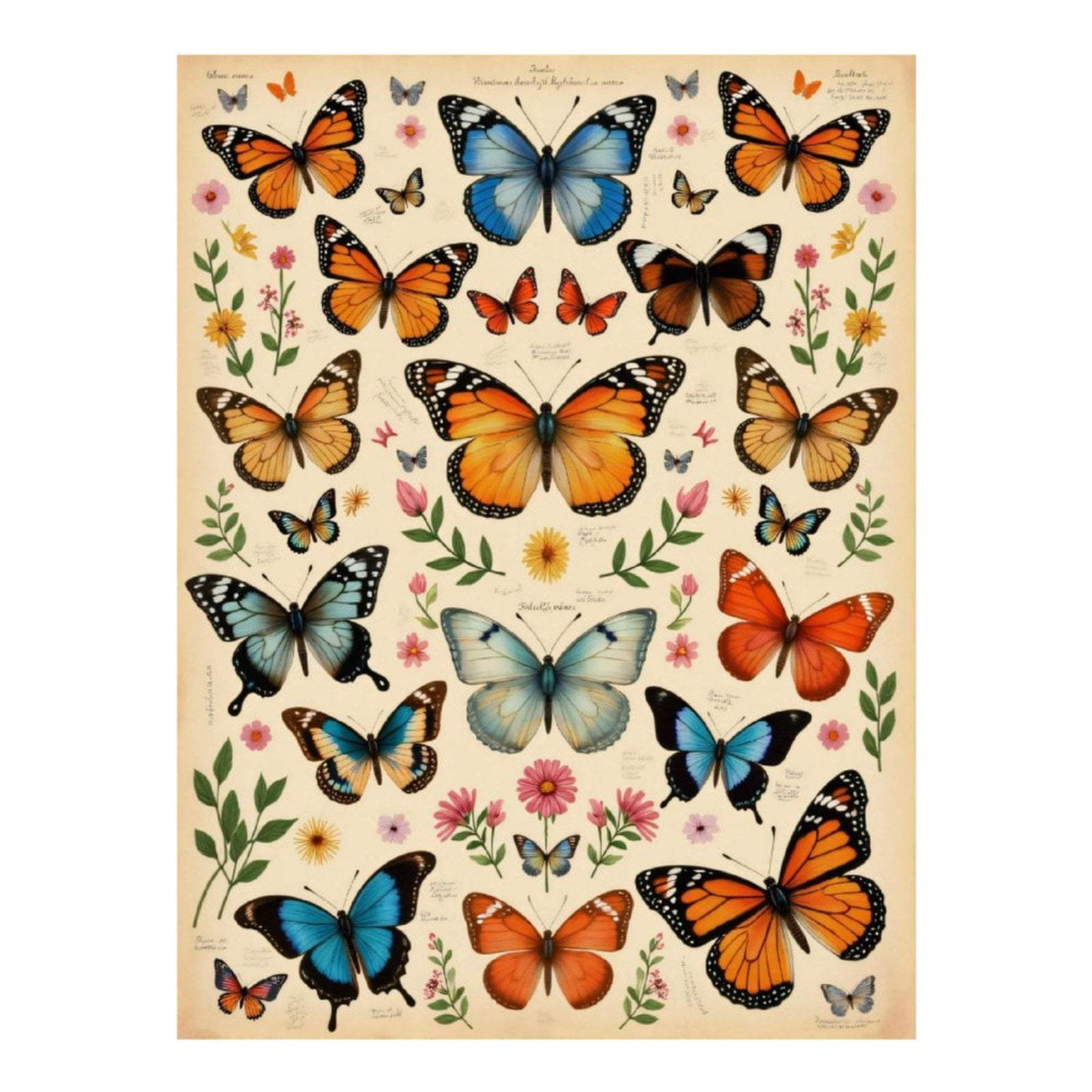 Diamond Art Kit for Adults, Butterfly Botanical Art Print Diamond Painting for Adults Beginners, 5D DIY Diamond Art Painting Kits, Colorful Diamond Painting Craft for Home Decor 12x16
