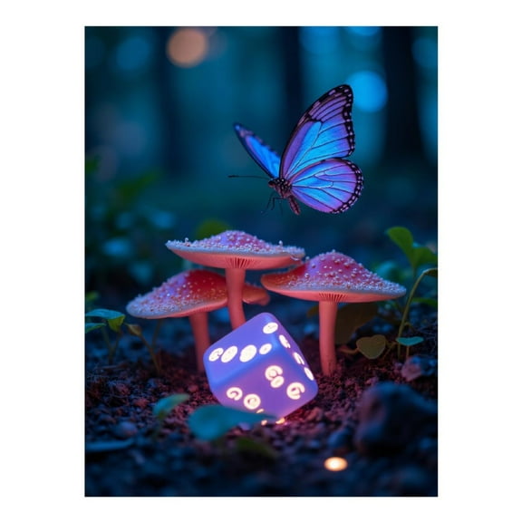 Diamond Art Kit for Adults, Butterfly Enchanted Forest Dice Diamond Painting for Adults Beginners, DIY Diamond Art Painting Kits, 5D Diamond Painting Crafts for Home Decor 12x16 Frameless