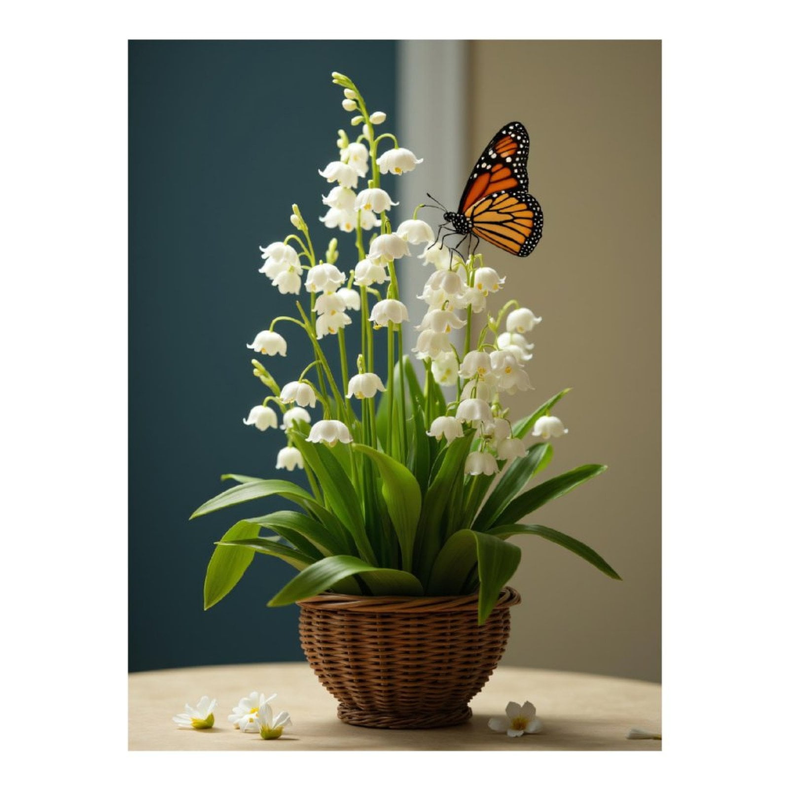 Diamond Art Kit for Adults, Butterfly On Lily Of The Valley Basket Diamond Painting for Adults Beginners, 5D DIY Diamond Art Painting Kits, Colorful Diamond Painting Craft for Home Decor 12x16