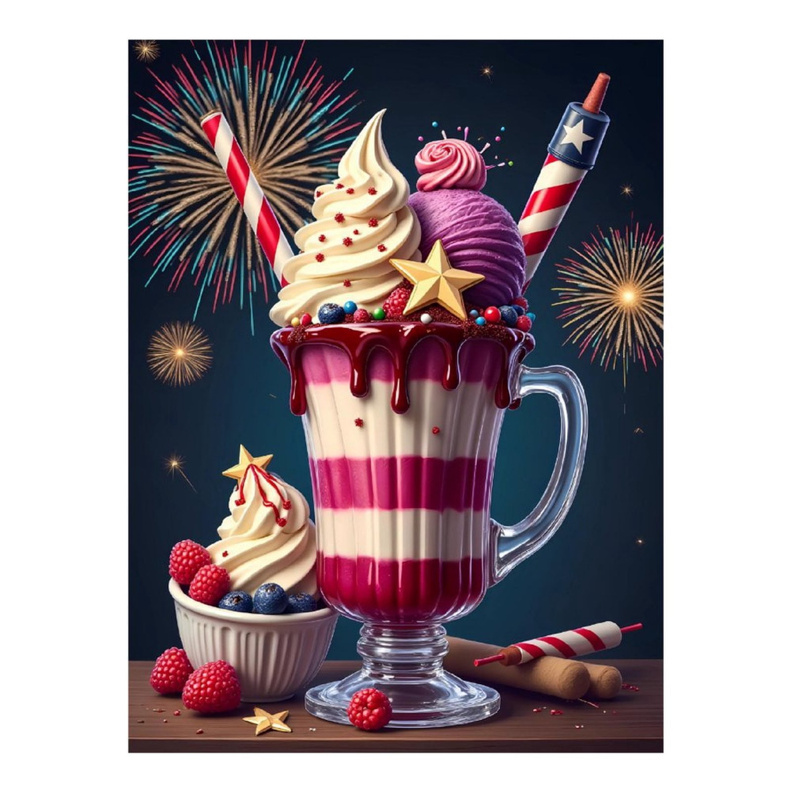 Diamond Art Kit for Adults, Candle Colorful Dessert Print No.10 Diamond Painting for Adults Beginners, 5D DIY Diamond Art Painting Kits, Colorful Diamond Painting Craft for Home Decor 12x16