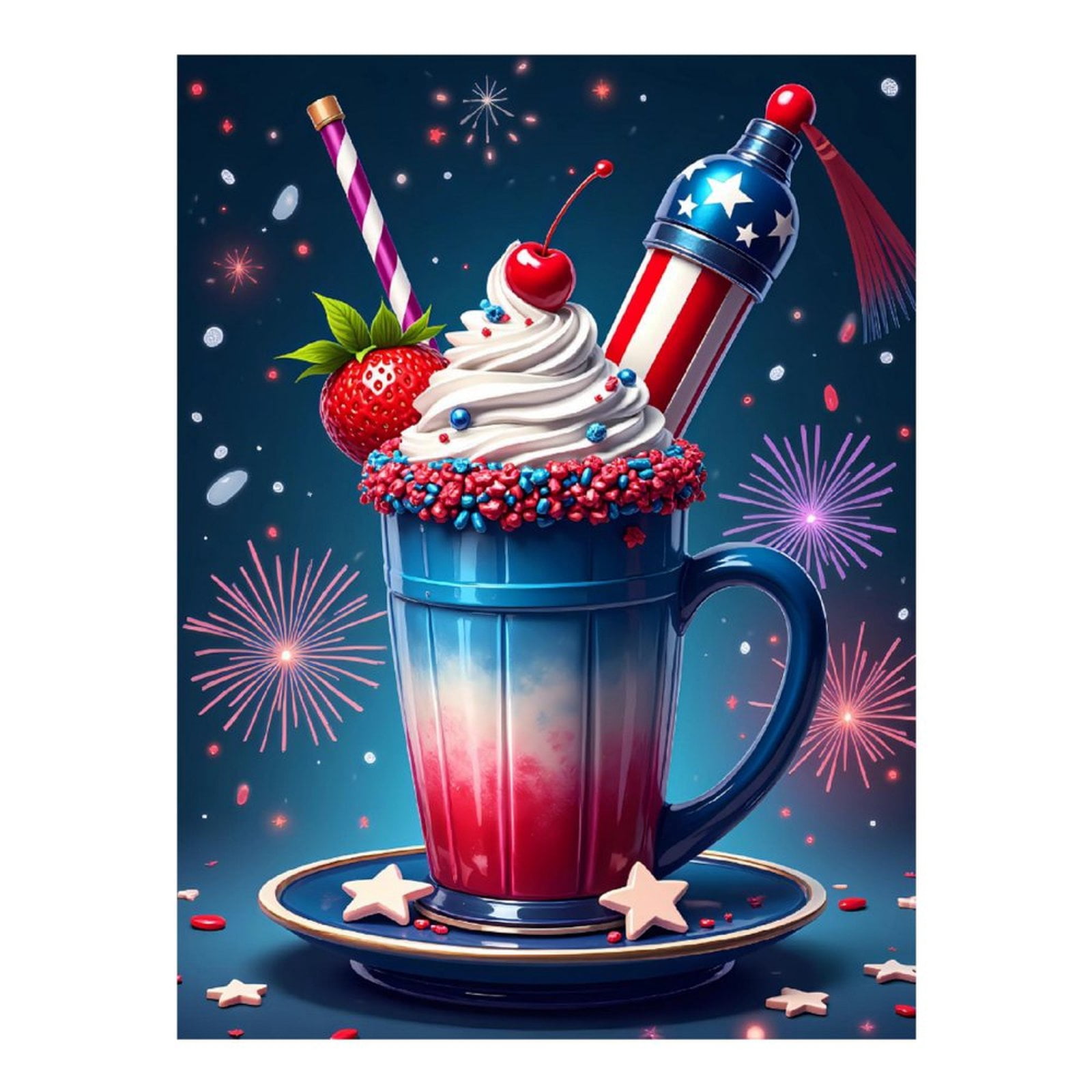 Diamond Art Kit for Adults, Candle Colorful Dessert Print No.11 Diamond Painting for Adults Beginners, 5D DIY Diamond Art Painting Kits, Colorful Diamond Painting Craft for Home Decor 12x16