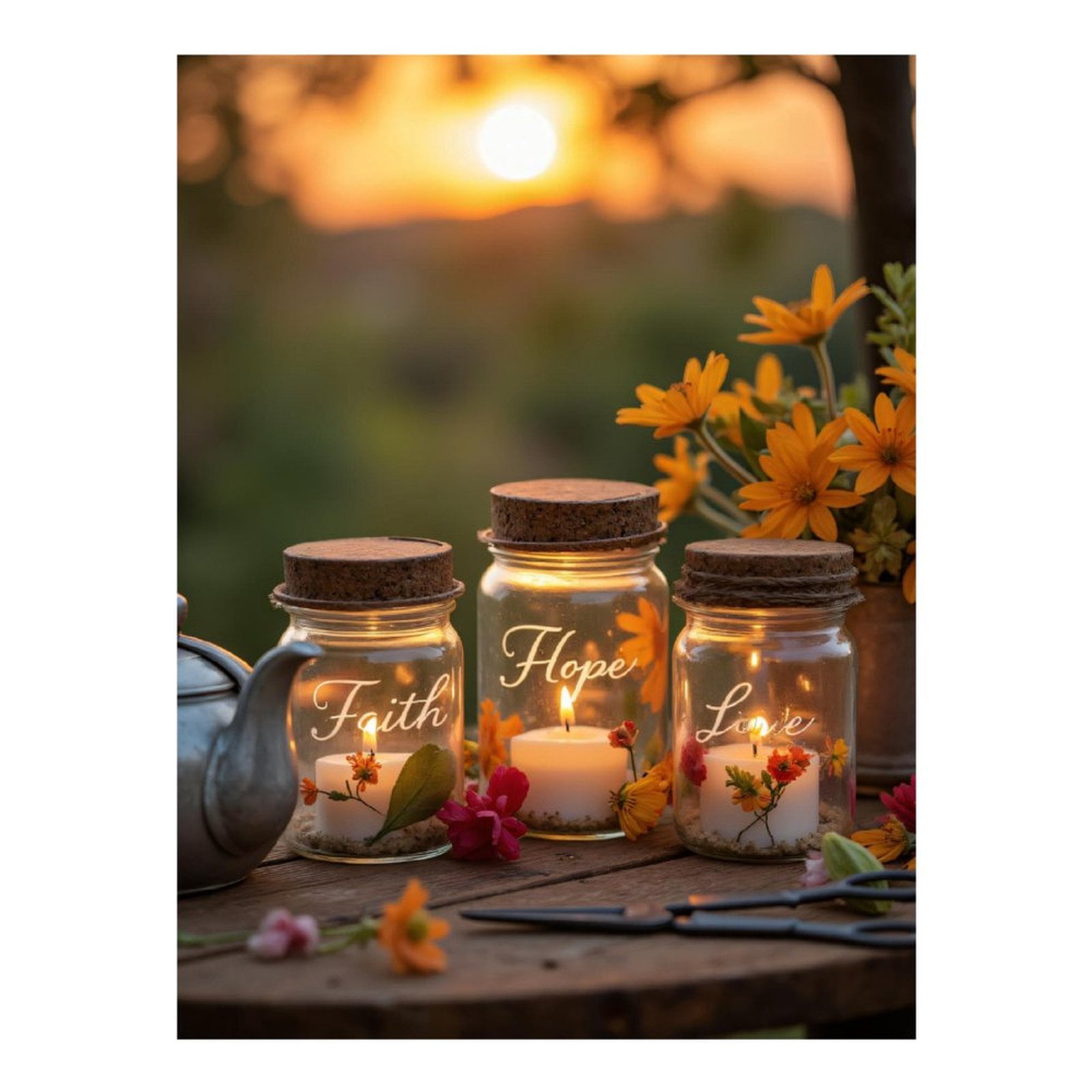 Diamond Art Kit for Adults, Candles And Sunset With Flowers Diamond Painting for Adults Beginners, DIY Diamond Art Painting Kits, 5D Diamond Painting Crafts for Home Decor 12x16 Frameless