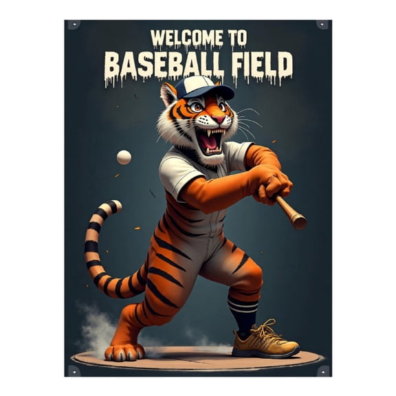 Diamond Art Kit for Adults, Cartoon Baseball Tiger Print No.9 Diamond Painting for Adults Beginners, 5D DIY Diamond Art Painting Kits, Colorful Diamond Painting Craft for Home Decor 12x16