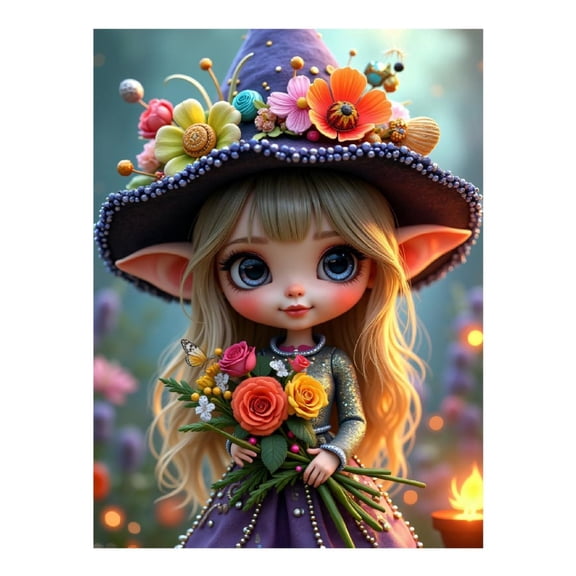 Diamond Art Kit for Adults, Cartoon Elf Print No.15 Diamond Painting for Adults Beginners, 5D DIY Diamond Art Painting Kits, Colorful Diamond Painting Craft for Home Decor 12x16