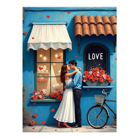 Diamond Art Kit for Adults, Cartoon Romantic Couple Print No.22 Diamond Painting for Adults Beginners, 5D DIY Diamond Art Painting Kits, Colorful Diamond Painting Craft for Home Decor 12x16