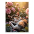 thumbnail image 1 of Diamond Art Kit for Adults, Cat Sleeping Among Pink Roses Diamond Painting for Adults Beginners, 5D DIY Diamond Art Painting Kits, Colorful Diamond Painting Craft for Home Decor 12x16, 1 of 7
