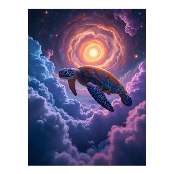 Diamond Art Kit for Adults, Celestial Turtle In Cosmic Clouds Diamond Painting for Adults Beginners, 5D DIY Diamond Art Painting Kits, Colorful Diamond Painting Craft for Home Decor 12x16