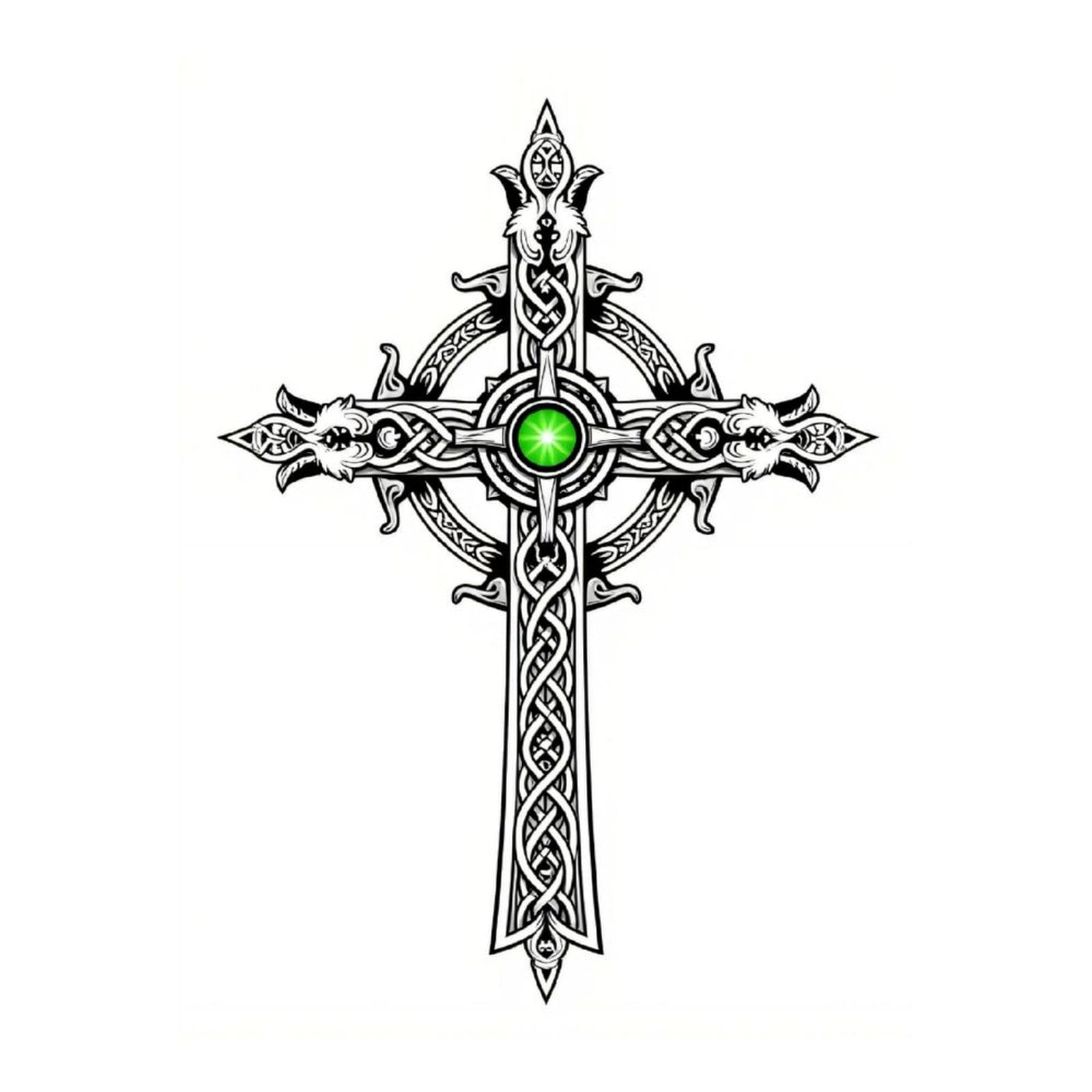Diamond Art Kit for Adults, Celtic Knotwork Cross Green Gem Diamond Painting for Adults Beginners, 5D DIY Diamond Art Painting Kits, Colorful Diamond Painting Craft for Home Decor 12x16