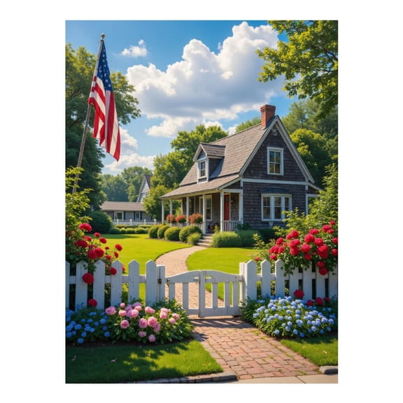 Diamond Art Kit for Adults, Charming Cottage Garden Scene Diamond Painting for Adults Beginners, DIY Diamond Art Painting Kits, 5D Diamond Painting Crafts for Home Decor 12x16 Frameless