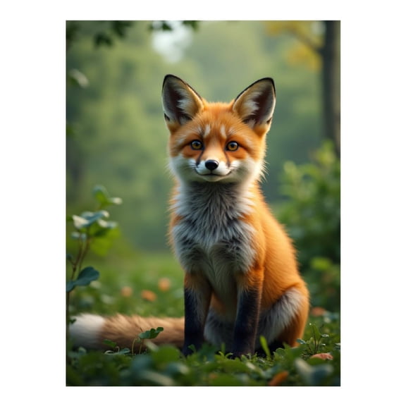 Diamond Art Kit for Adults, Charming Fox In Forest Glade Diamond Painting for Adults Beginners, DIY Diamond Art Painting Kits, 5D Diamond Painting Crafts for Home Decor 12x16 Frameless
