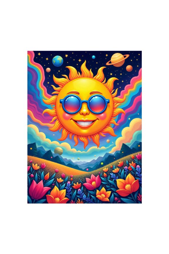 Diamond Art Kit for Adults, Cheerful Sun Flowers Galaxy Landscape Diamond Painting for Adults Beginners, 5D DIY Diamond Art Painting Kits, Colorful Diamond Painting Craft for Home Decor 12x16