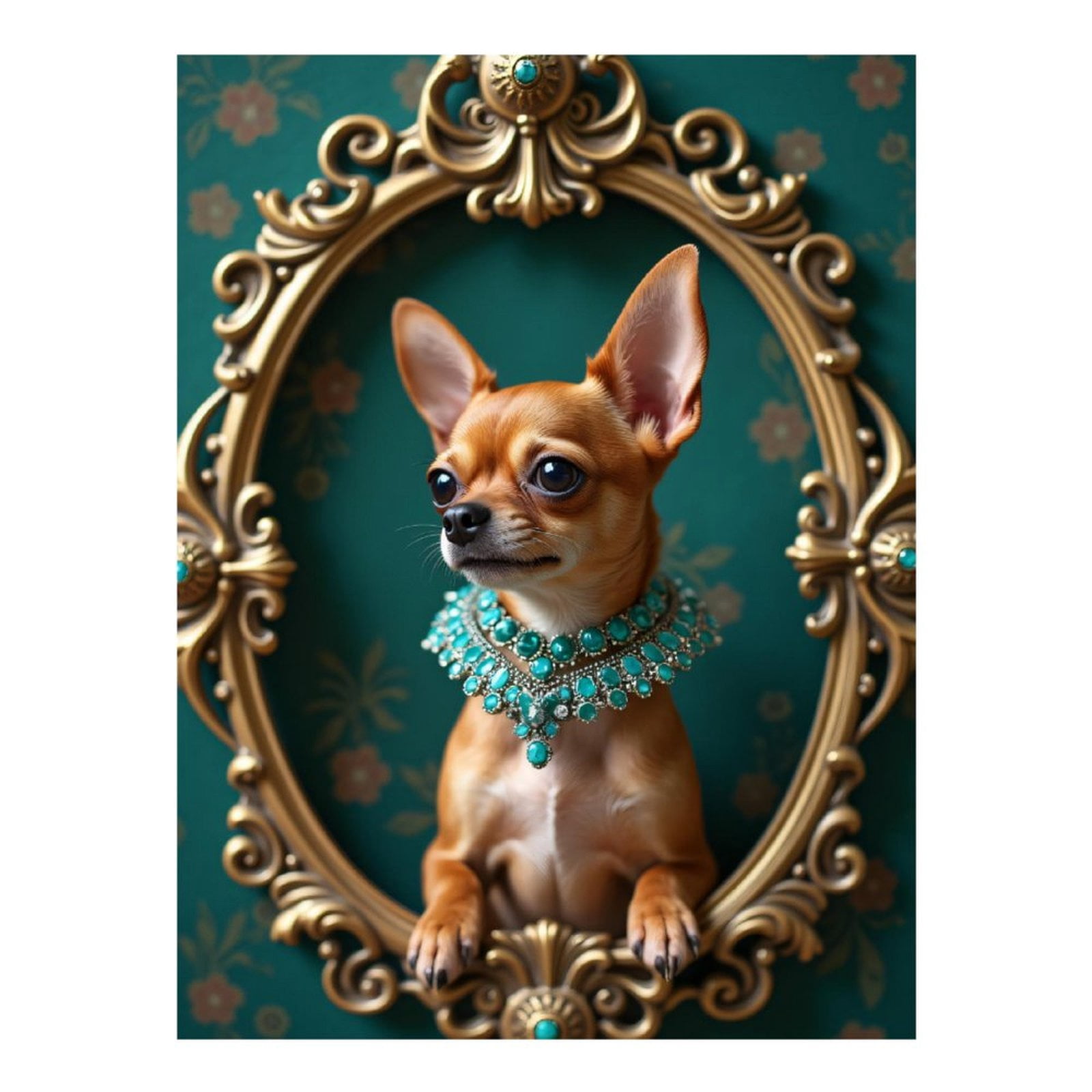 Diamond Art Kit for Adults, Chihuahua Regal Portrait Vintage Decor Diamond Painting for Adults Beginners, DIY Diamond Art Painting Kits, 5D Diamond Painting Crafts for Home Decor 12x16 Frameless