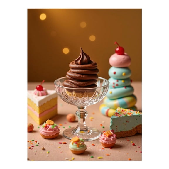 Diamond Art Kit for Adults, Chocolate Dessert Delight Fantasy Diamond Painting for Adults Beginners, DIY Diamond Art Painting Kits, 5D Diamond Painting Crafts for Home Decor 12x16 Frameless