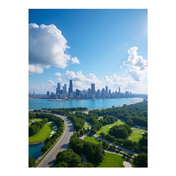 Diamond Art Kit for Adults, City Skyline Blue Lake Scenic Vista Diamond Painting for Adults Beginners, 5D DIY Diamond Art Painting Kits, Colorful Diamond Painting Craft for Home Decor 12x16