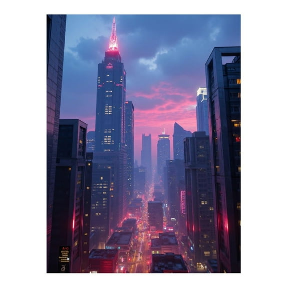 Diamond Art Kit for Adults, Cityscape Neon Glow Diamond Painting for Adults Beginners, DIY Diamond Art Painting Kits, 5D Diamond Painting Crafts for Home Decor 12x16 Frameless