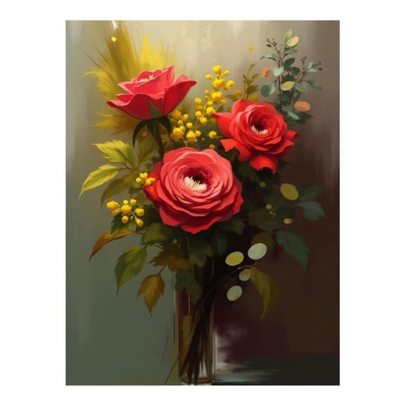 Diamond Art Kit for Adults, Classic Bouquet Scarlet Print No.29 Diamond Painting for Adults Beginners, 5D DIY Diamond Art Painting Kits, Colorful Diamond Painting Craft for Home Decor 12x16