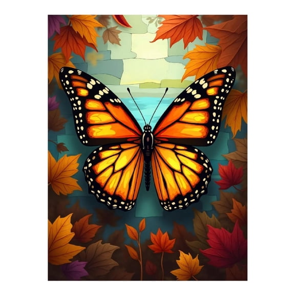 Diamond Art Kit for Adults, Classic Butterfly Burnt Orange Print No.897 Diamond Painting for Adults Beginners, 5D DIY Diamond Art Painting Kits, Colorful Diamond Painting Craft for Home Decor 12x16r