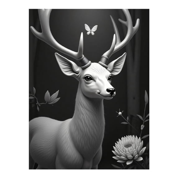 Diamond Art Kit for Adults, Classic Butterfly Deer Print No.421 Diamond Painting for Adults Beginners, 5D DIY Diamond Art Painting Kits, Colorful Diamond Painting Craft for Home Decor 12x16