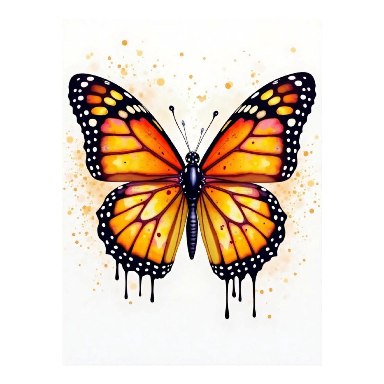 Diamond Art Kit for Adults, Classic Butterfly Orange Print No.1015 Diamond Painting for Adults Beginners, 5D DIY Diamond Art Painting Kits, Colorful Diamond Painting Craft for Home Decor 12x16