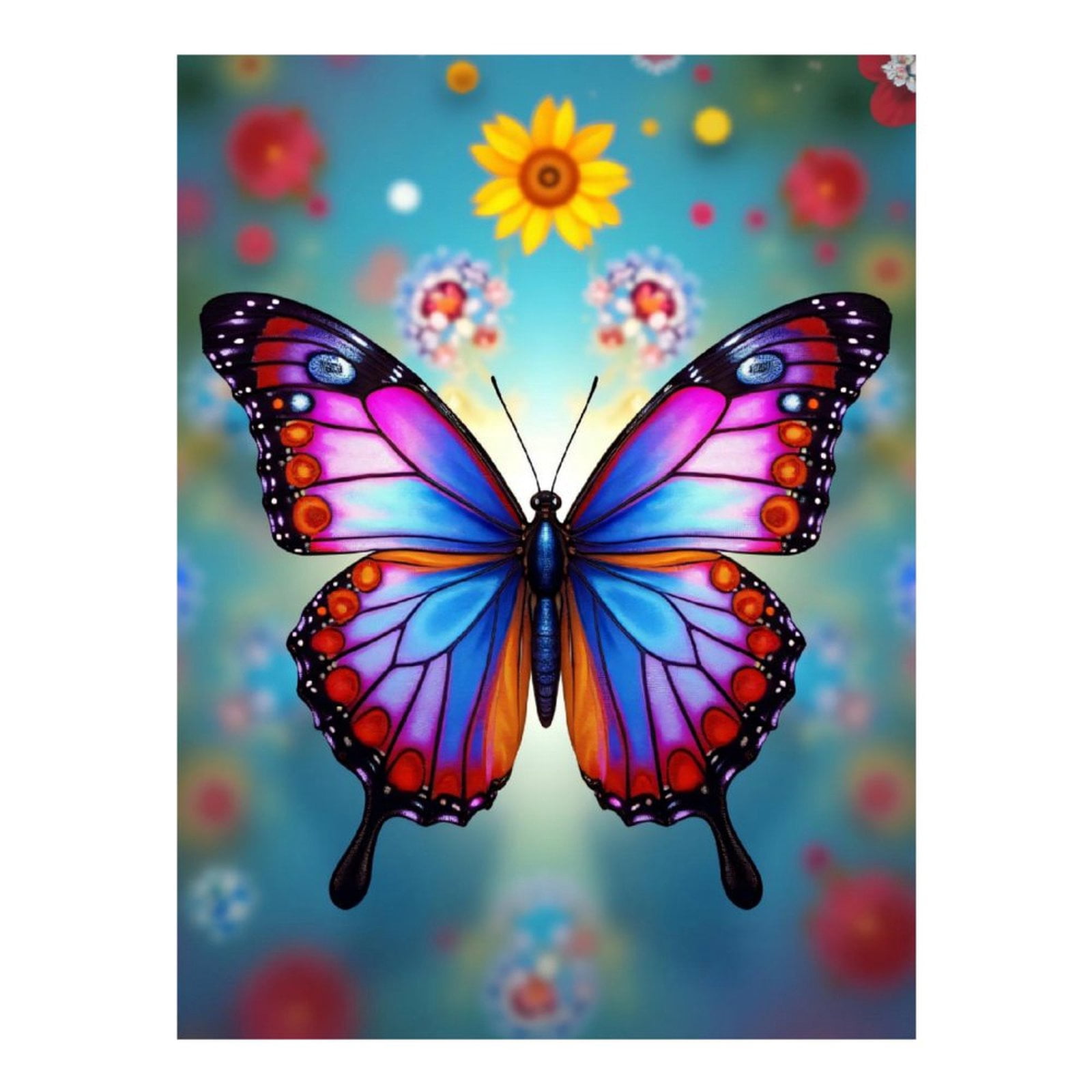 Diamond Art Kit for Adults, Classic Butterfly Print No.1012 Diamond Painting for Adults Beginners, 5D DIY Diamond Art Painting Kits, Colorful Diamond Painting Craft for Home Decor 12x16