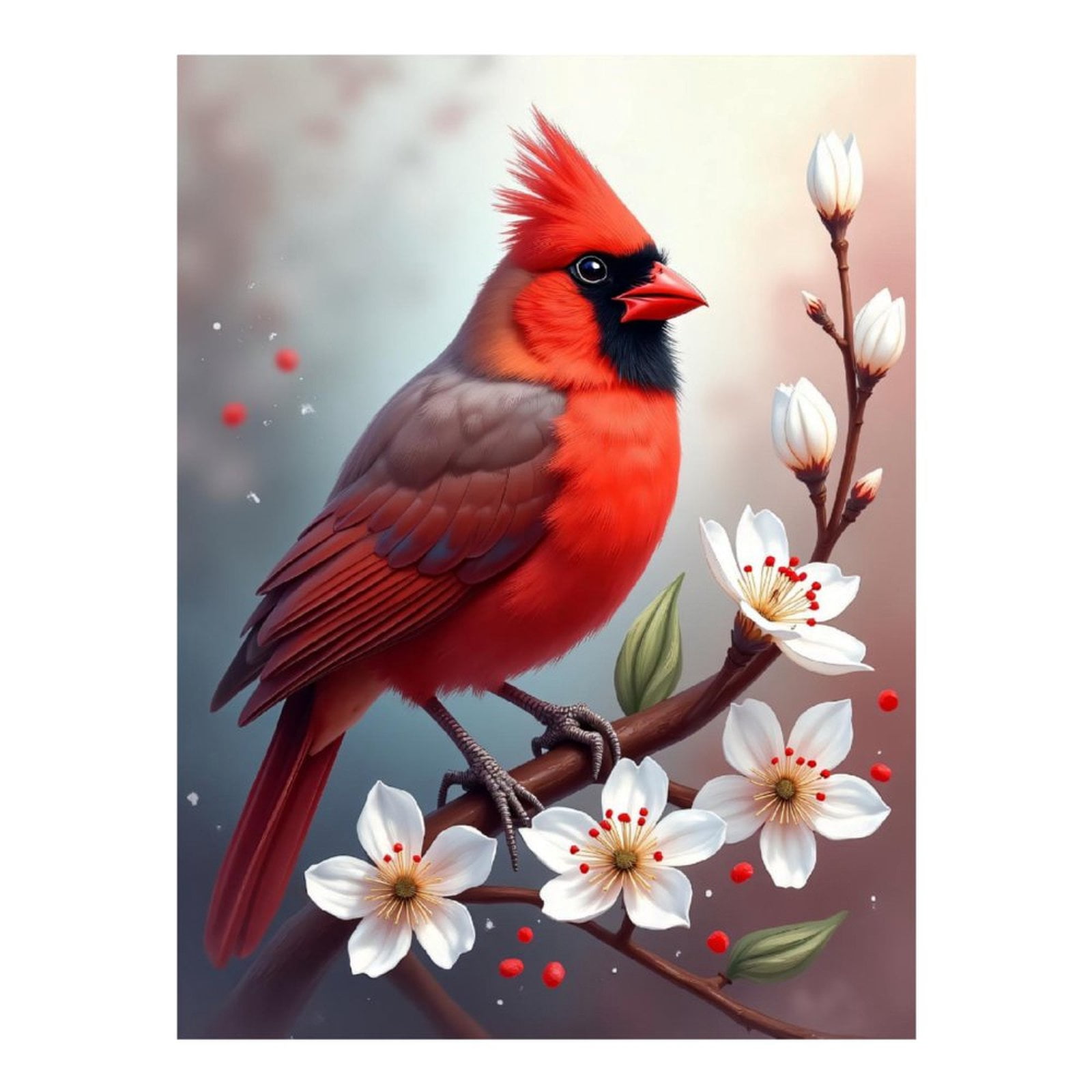 Diamond Art Kit for Adults, Classic Cardinal Bird Bouquet Print No.112 Diamond Painting for Adults Beginners, 5D DIY Diamond Art Painting Kits, Colorful Diamond Painting Craft for Home Decor 12x16