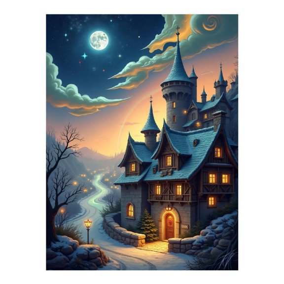 Diamond Art Kit for Adults, Classic Castle Print No.49 Diamond Painting for Adults Beginners, 5D DIY Diamond Art Painting Kits, Colorful Diamond Painting Craft for Home Decor 12x16