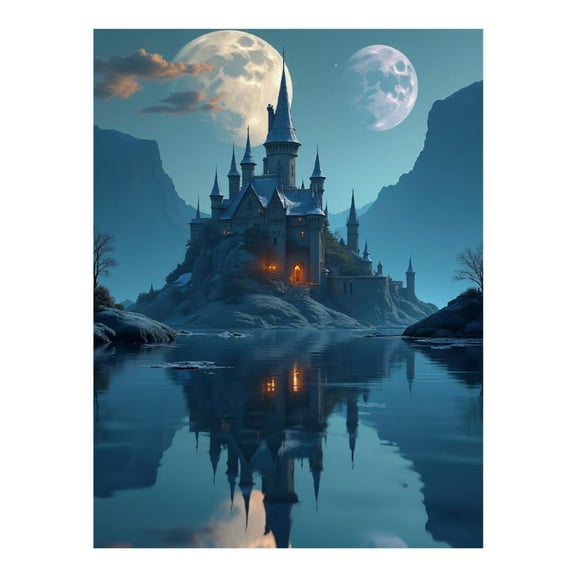 Diamond Art Kit for Adults, Classic Castle Print No.50 Diamond Painting for Adults Beginners, 5D DIY Diamond Art Painting Kits, Colorful Diamond Painting Craft for Home Decor 12x16