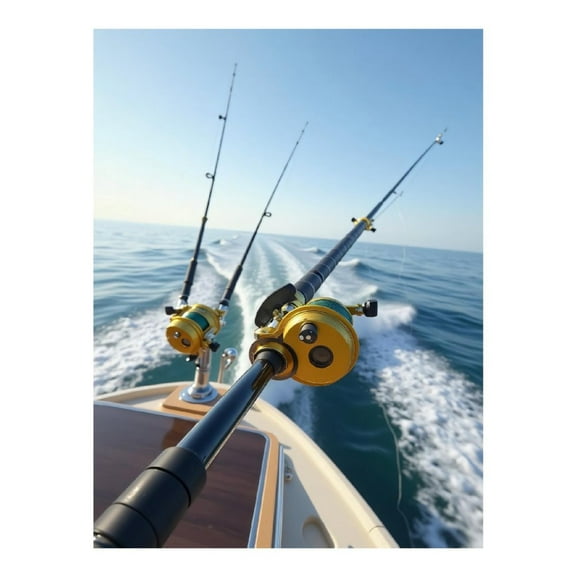 Diamond Art Kit for Adults, Classic Sea Fishing Rod Print No.16 Diamond Painting for Adults Beginners, 5D DIY Diamond Art Painting Kits, Colorful Diamond Painting Craft for Home Decor 12x16