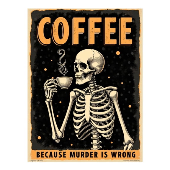 Diamond Art Kit for Adults, Coffee Skeleton Humor Poster Art Diamond Painting for Adults Beginners, 5D DIY Diamond Art Painting Kits, Colorful Diamond Painting Craft for Home Decor 12x16