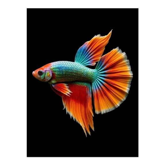 Diamond Art Kit for Adults, Colorful Betta Fish Pattern Diamond Painting for Adults Beginners, DIY Diamond Art Painting Kits, 5D Diamond Painting Crafts for Home Decor 12x16 Frameless