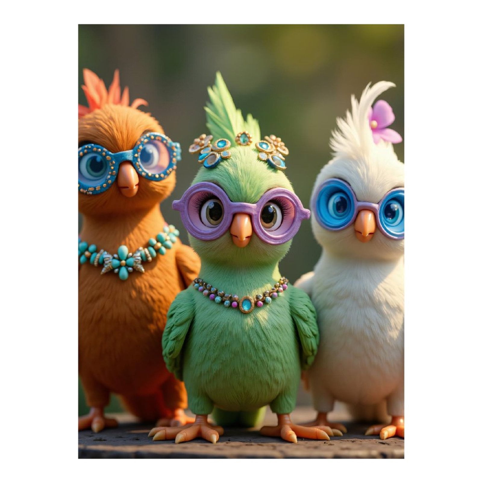 Chicken With Glasses Diamond Painting Kit – 12x16 Inch 5D Round Full Drill DIY Art For Adults, Fun & Relaxing Craft