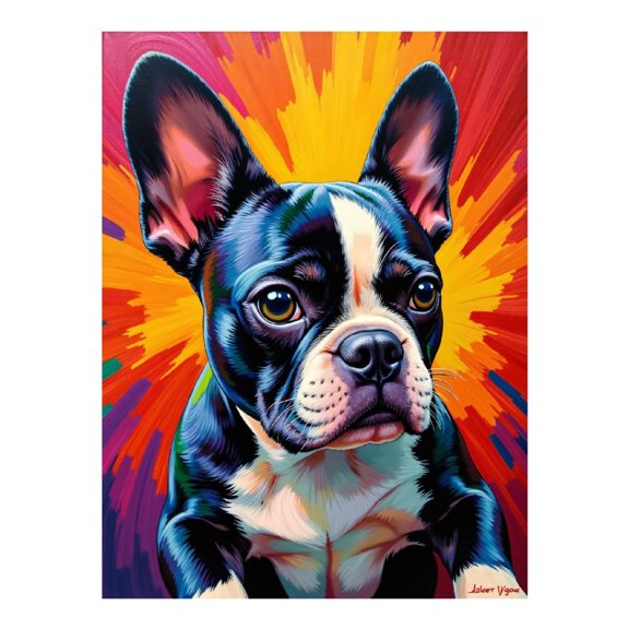 Diamond Art Kit for Adults, Colorful Bulldog Art Explosion Diamond Painting for Adults Beginners, DIY Diamond Art Painting Kits, 5D Diamond Painting Crafts for Home Decor 12x16 Frameless