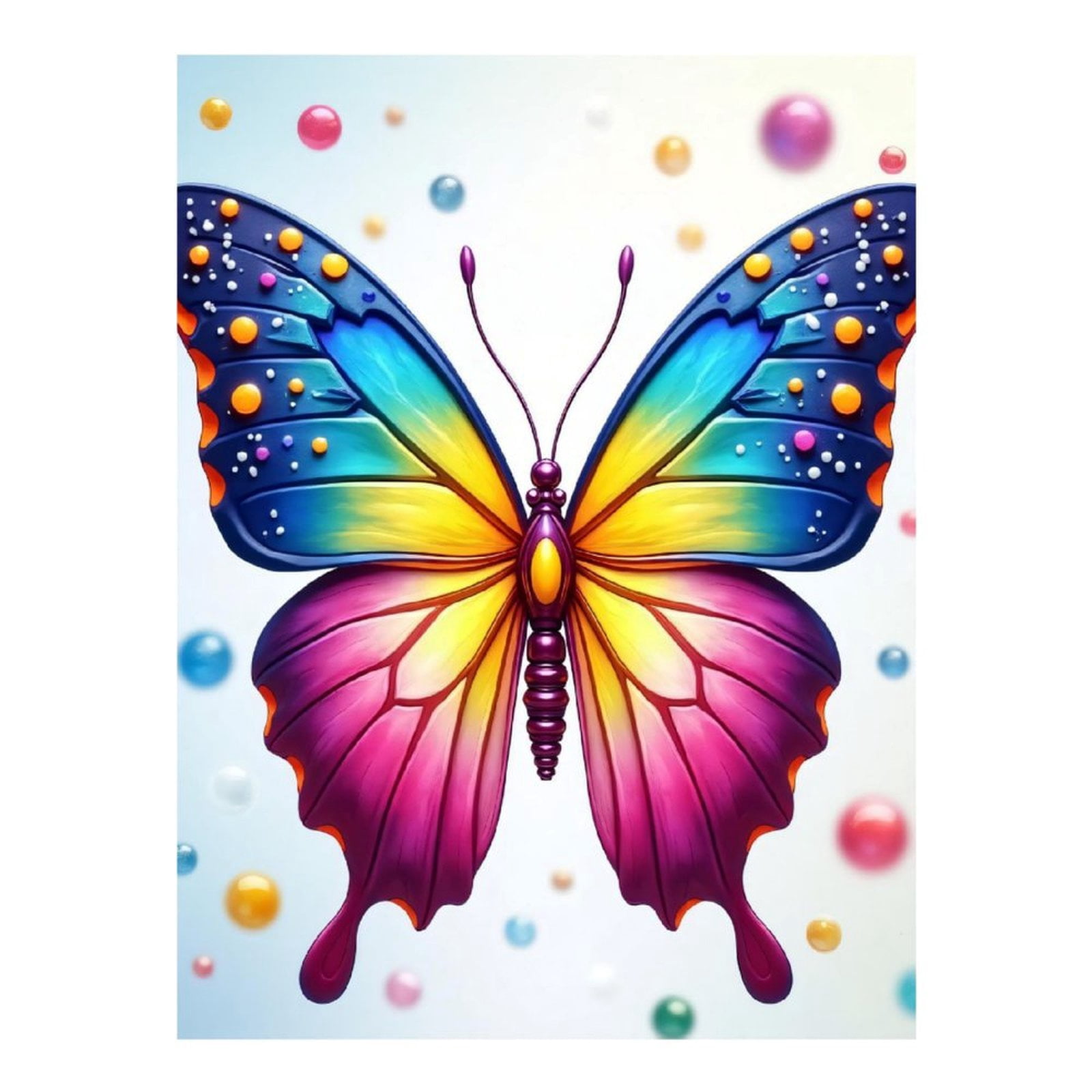 Diamond Art Kit for Adults, Colorful Butterfly Print No.1054 Diamond Painting for Adults Beginners, 5D DIY Diamond Art Painting Kits, Colorful Diamond Painting Craft for Home Decor 12x16