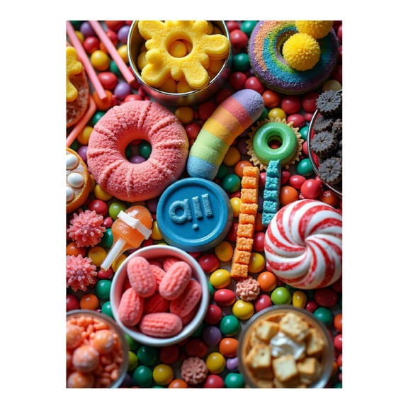 Diamond Art Kit for Adults, Colorful Candy Print No.5 Diamond Painting for Adults Beginners, 5D DIY Diamond Art Painting Kits, Colorful Diamond Painting Craft for Home Decor 12x16