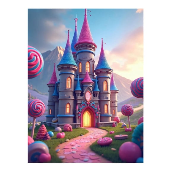 Diamond Art Kit for Adults, Colorful Candy Print No.9 Diamond Painting for Adults Beginners, 5D DIY Diamond Art Painting Kits, Colorful Diamond Painting Craft for Home Decor 12x16