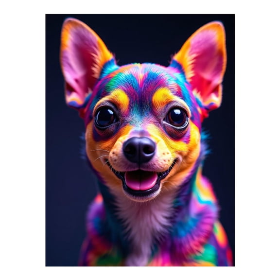 Diamond Art Kit for Adults, Colorful Chihuahua Portrait Art Diamond Painting for Adults Beginners, 5D DIY Diamond Art Painting Kits, Colorful Diamond Painting Craft for Home Decor 12x16