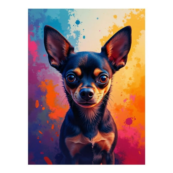 Diamond Art Kit for Adults, Colorful Chihuahua Portrait Art Diamond Painting for Adults Beginners, DIY Diamond Art Painting Kits, 5D Diamond Painting Crafts for Home Decor 12x16 Frameless