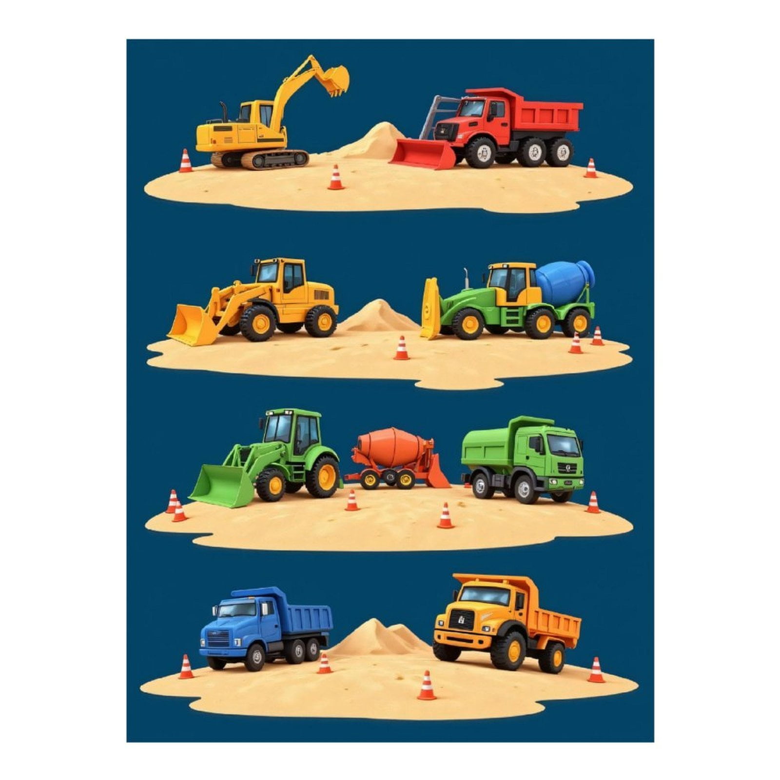 Diamond Art Kit for Adults, Colorful Construction Vehicle Collection Diamond Painting for Adults Beginners, DIY Diamond Art Painting Kits, 5D Diamond Painting Crafts for Home Decor 12x16 Frameless