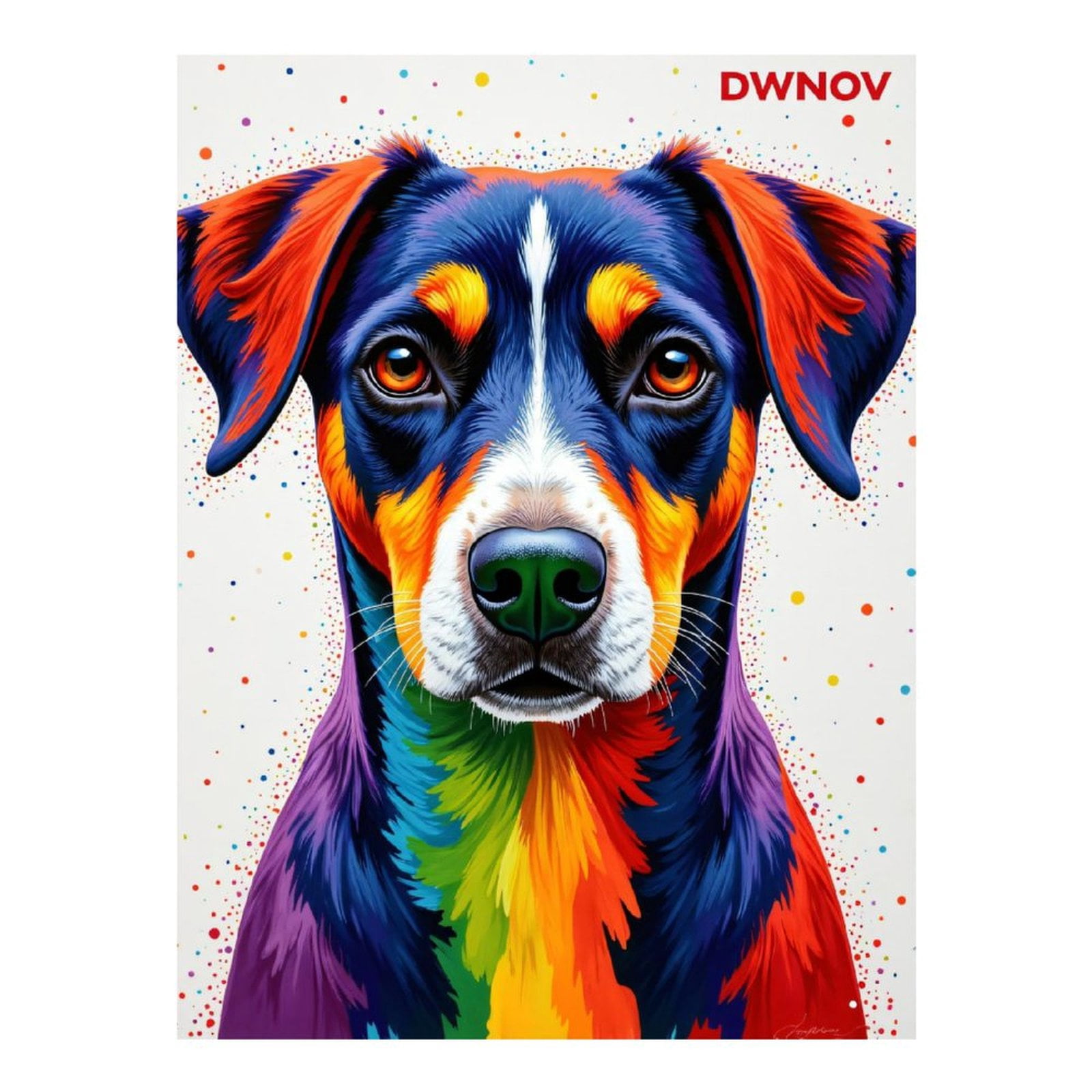 Diamond Art Kit for Adults, Colorful Dog Portrait Art Canvas Diamond Painting for Adults Beginners, DIY Diamond Art Painting Kits, 5D Diamond Painting Crafts for Home Decor 12x16 Frameless
