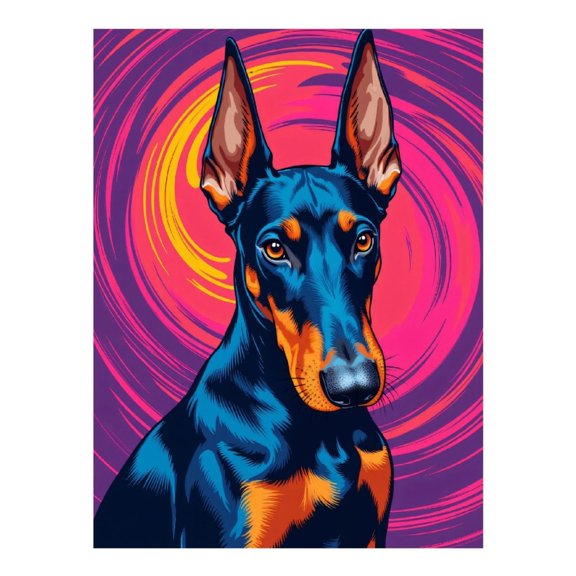 Diamond Art Kit for Adults, Colorful Dog Portrait Art Swirls Diamond Painting for Adults Beginners, DIY Diamond Art Painting Kits, 5D Diamond Painting Crafts for Home Decor 12x16 Frameless