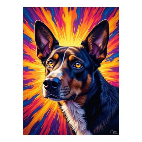 Diamond Art Kit for Adults, Colorful Dog Portrait Art Vibrant Diamond Painting for Adults Beginners, DIY Diamond Art Painting Kits, 5D Diamond Painting Crafts for Home Decor 12x16 Frameless