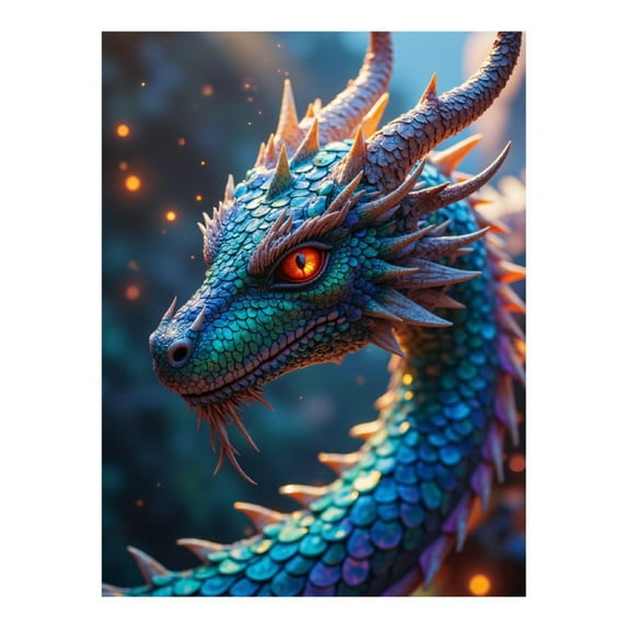Diamond Art Kit for Adults, Colorful Dragon Fantasy Art Diamond Painting for Adults Beginners, 5D DIY Diamond Art Painting Kits, Colorful Diamond Painting Craft for Home Decor 12x16