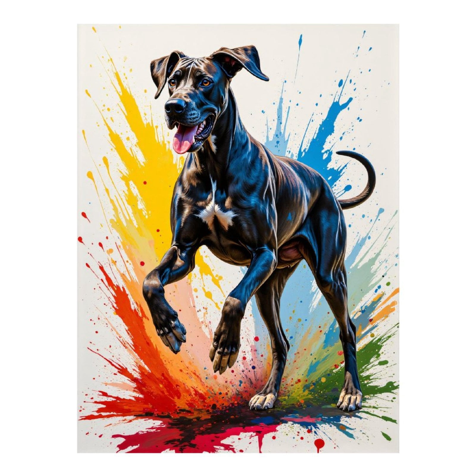 Diamond Art Kit for Adults, Colorful Energetic Dog Splatter Art Diamond Painting for Adults Beginners, DIY Diamond Art Painting Kits, 5D Diamond Painting Crafts for Home Decor 12x16 Frameless