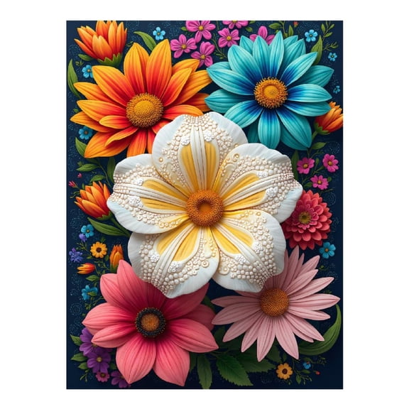 Diamond Art Kit for Adults, Colorful Floral Art Composition Diamond Painting for Adults Beginners, 5D DIY Diamond Art Painting Kits, Colorful Diamond Painting Craft for Home Decor 12x16