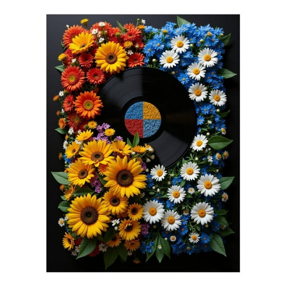 Diamond Art Kit for Adults, Colorful Floral Vinyl Art Diamond Painting for Adults Beginners, 5D DIY Diamond Art Painting Kits, Colorful Diamond Painting Craft for Home Decor 12x16