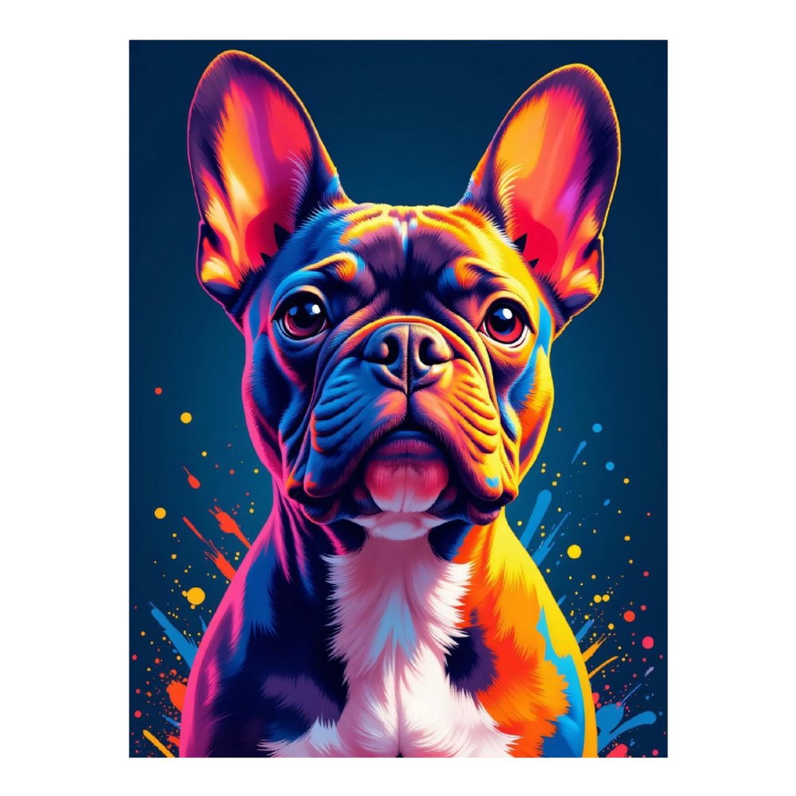 Diamond Art Kit for Adults, Colorful French Bulldog Portrait Diamond Painting for Adults Beginners, DIY Diamond Art Painting Kits, 5D Diamond Painting Crafts for Home Decor 12x16 Frameless
