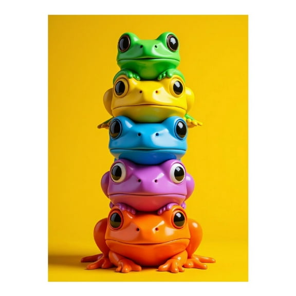 Diamond Art Kit for Adults, Colorful Frog Toy Stack Bright Diamond Painting for Adults Beginners, 5D DIY Diamond Art Painting Kits, Colorful Diamond Painting Craft for Home Decor 12x16