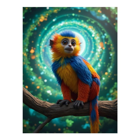 Diamond Art Kit for Adults, Colorful Monkey Fantasy Swirl Forest Diamond Painting for Adults Beginners, 5D DIY Diamond Art Painting Kits, Colorful Diamond Painting Craft for Home Decor 12x16