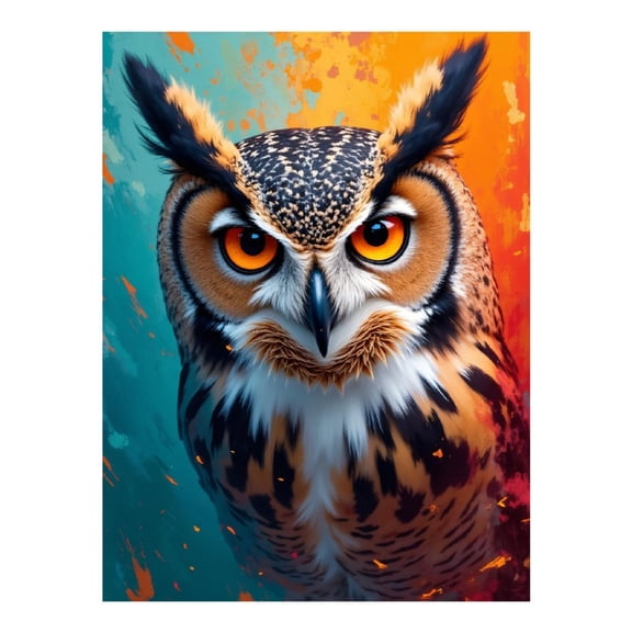 Diamond Art Kit for Adults, Colorful Owl Portrait Art Diamond Painting for Adults Beginners, DIY Diamond Art Painting Kits, 5D Diamond Painting Crafts for Home Decor 12x16 Frameless