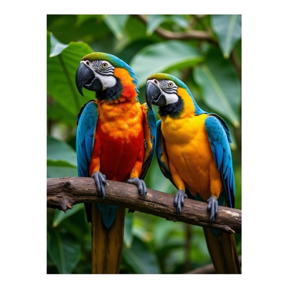 Diamond Art Kit for Adults, Colorful Parrots Perched On Branch Diamond Painting for Adults Beginners, 5D DIY Diamond Art Painting Kits, Colorful Diamond Painting Craft for Home Decor 12x16